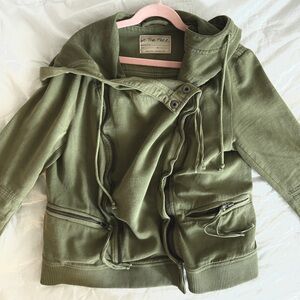 We The Free carmen moto jacket zip olive green